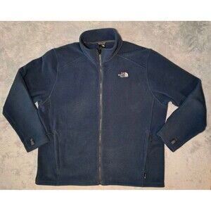 The North Face Jacket Flashdry Blue Full Zip Fleece Men's 2XL XXL